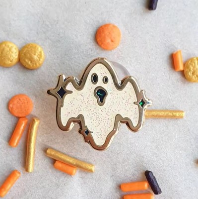 Halloween Emaille Pins Geist Hut Ansteckabzeichen, gruseliges Zubehör Geschenk