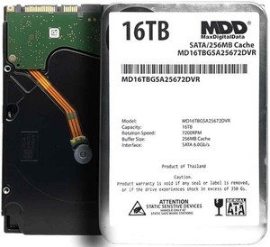 MDD 16TB 7200RPM 256MB Cache SATA 6.0Gb/s 3.5" Internal Surveillance Hard Drive