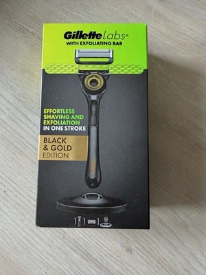 Gillette Labs Herren Black and Gold Edition Rasierer mit Magnetständer