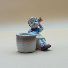 Vintage Japanese Girl with Bonnet Planter - Ceramic Trinket Dish
