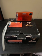 Fujifilm FinePix Z10fd Digital Camera Orange w/ Box Charger Cables Manual Tested