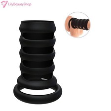 Reusable Penis-Extender Enlarger-Extension-Sleeve Bigger Girth Enhancer for Male