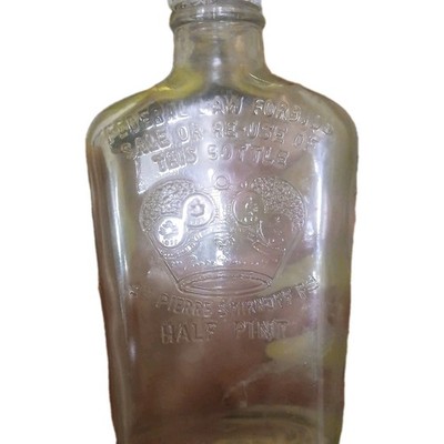 Vintage Whiskey Bottle St Pierre Smirnof, NO Federal Law Forbids Sale or Re-use 