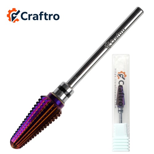 Craftro 3/32'' 2.35mm Tornado Bit Nail Tungsten Carbide Drill Bit XC Grit Purple