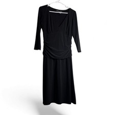 Vintage Jones Wear Dress Black Stretchy Half Sleeve Dress
