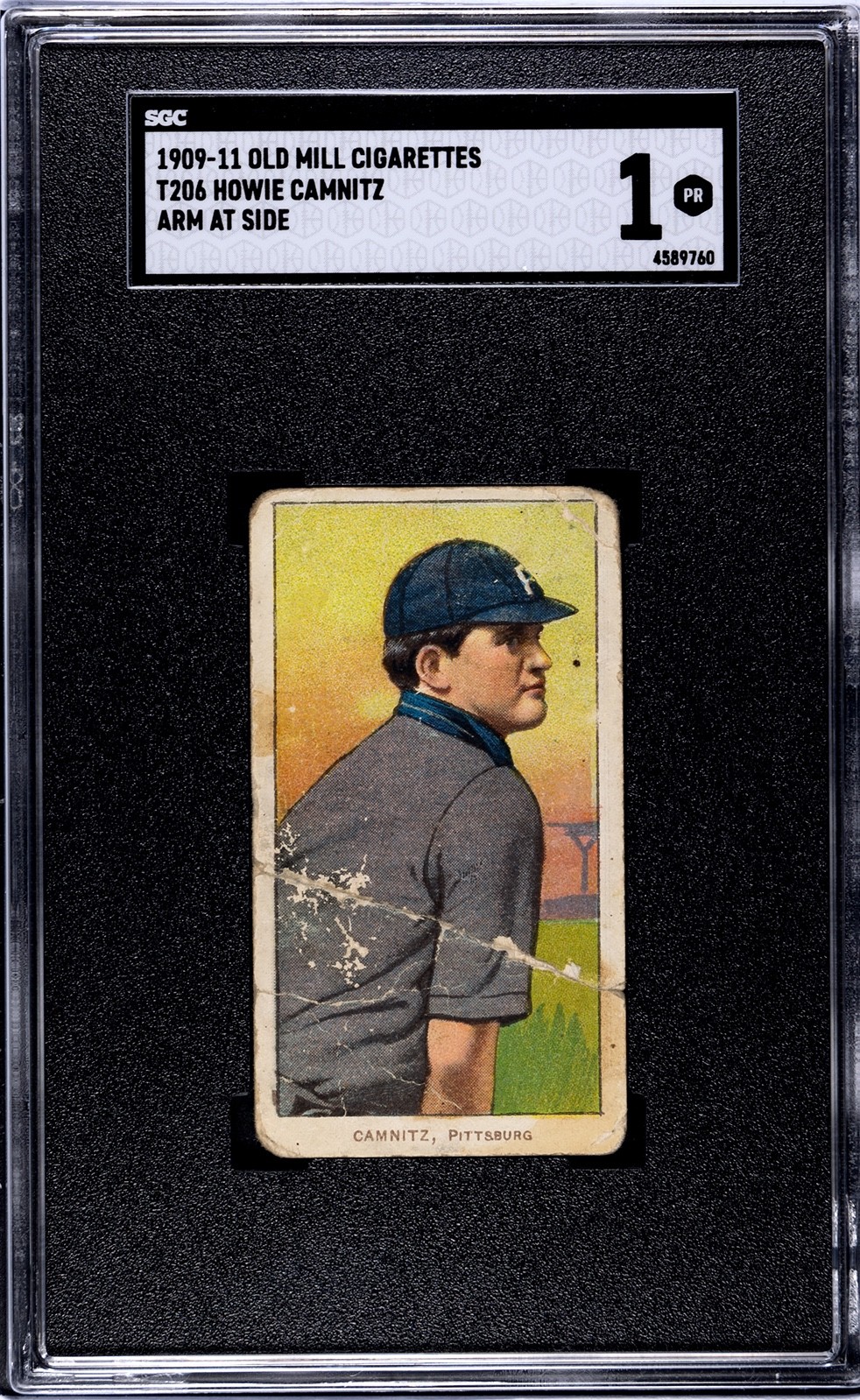 1909-1911 Old Mill Cigarettes T206 Howie Camnitz, Pittsburgh Baseball Card SGC 1