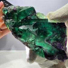 Große Phantom Fluorit Würfel Stufe zonal, grün lila Okorusu, Namibia 98*52*30mm
