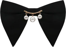 Oversized Bow Ties for Men Pre-tied Bow Tie with Pearl Decoration Adjustable Bow