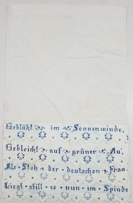 Vintage deutsche Volksschrift bestickt Textil Muster 80x50cm