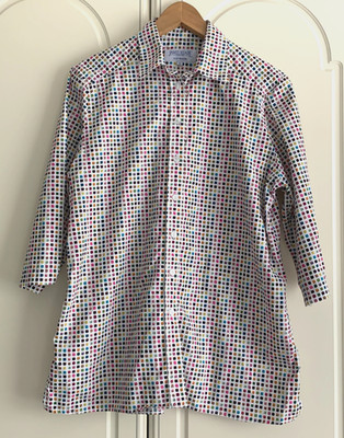 James Meade weiß quadratisch mehrfarbig Baumwolle Print Shirt/Bluse Größe 16