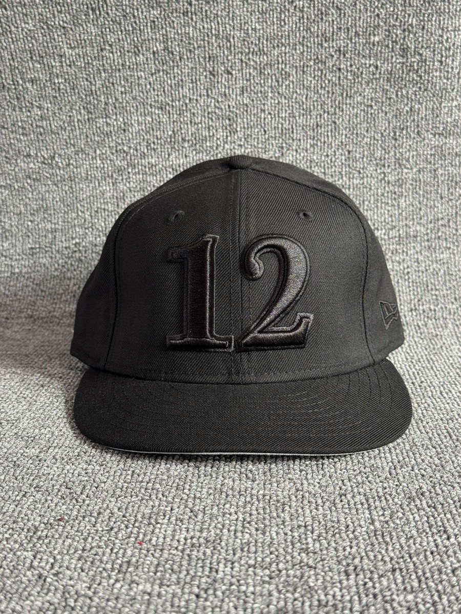 New Era 12 Snapback Hat 9FIFTY Flat Brim Black Adjustable