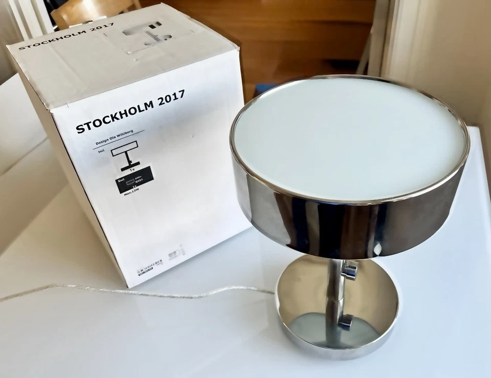 IKEA Stockholm LED TABLE LAMP w/ Dimmer - Chrome Finish - Image 2 of 4