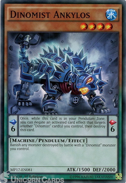 MP17-EN081 Dinomist Ankylos Common 1st Edition Mint Yu-Gi-Oh! Card