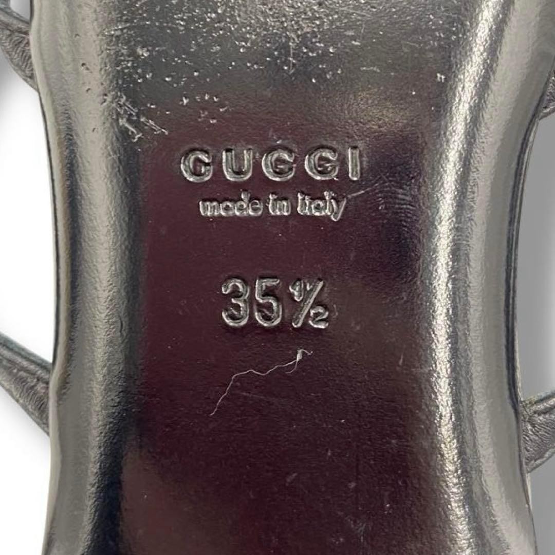 Gucci Thong Sandals Black Leather With Logo Size 35.5 US About5.5 For Women thumbnail 24