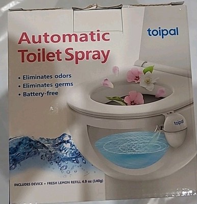 Toipal Automatic Toilet Spray Dispenser, Odor Eliminator, Battery Free, Lemon