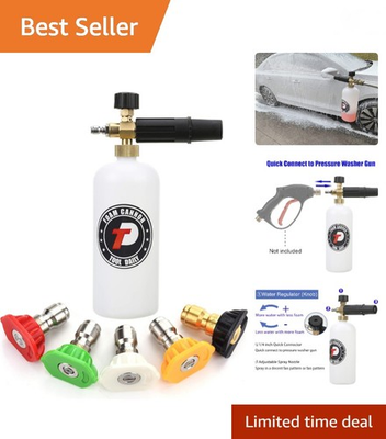 #ad Foam Cannon with 1 4 Inch Quick Connector 1 Liter 5 Pressure Washer Nozzle ... $33.99