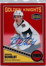 2019-20 O-Pee-Chee Platinum Retro Rainbow Red Jimmy Schuldt #R-79 Rookie Auto RC