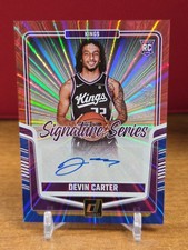 2024-25 Panini Donruss Basketball DEVIN CARTER Red & Blue Laser AUTO /75 RC