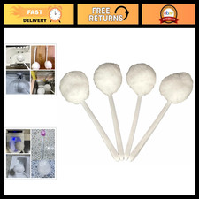 Toilet Bowl Brush Set - Soft Polyester Head, 15x5 inches, White 4 Pack - Clean