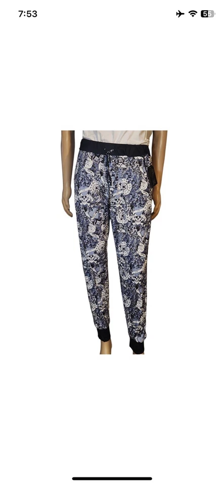 Pantalones de pijama Ed Hardy Jogger Lounge tatuaje estampado de calavera azul para mujer talla XL T6 Foto 2 de 4
