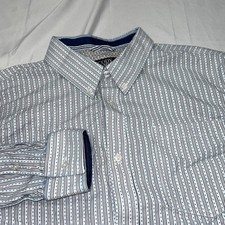 Cody James Core Mens XL Blue White Striped Long Sleeve Western Button Down Shirt