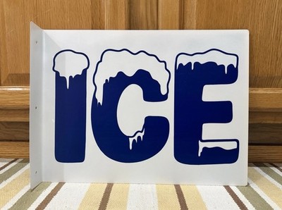ICE flange Sign Double Sided Fish Bait Beer Cooler Vintage Style Wall Decor