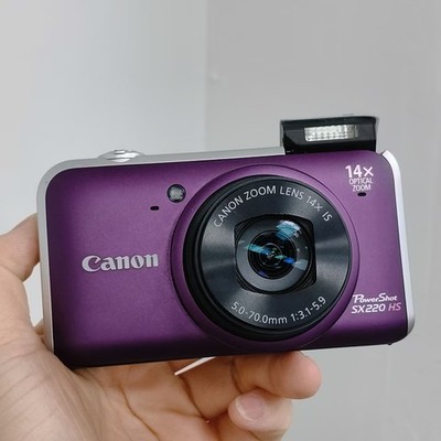Canon PowerShot SX220 HS 14.1MP 14x Optical Zoom IS Digital Camera -Purple