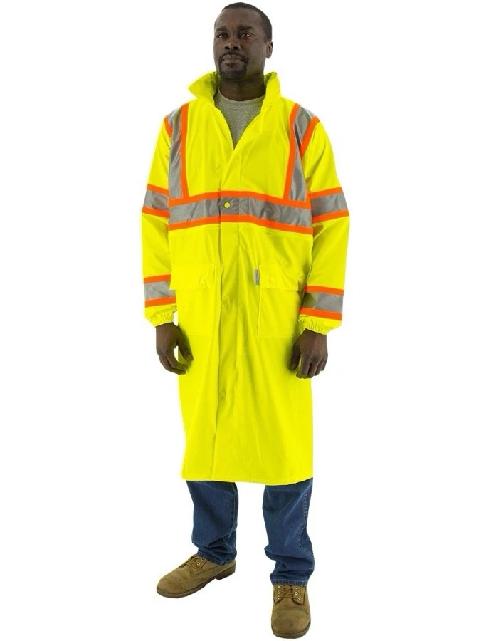 High Visibility Waterproof Rain Coat with DOT Striping 3XL Majestic Msafe