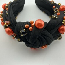 Headband Embellished Beauty Beads And Ab Sparkle Gems Black Trendy Autumn Colors