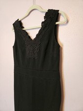 RSVP by TALBOTS Black Lace-Trim Georgette Sheath Dress Sz 2 Petite