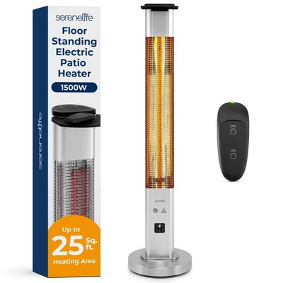 SereneLife Outdoor Electric Patio Heater - 1500W High-Efficiency 47'', Grey