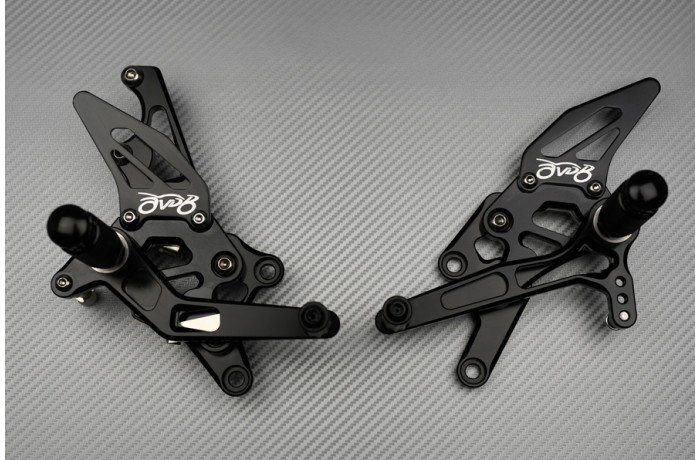 Commandes reculées réglables argent YAMAHA R3 2019-2024 support cale-pied - 2