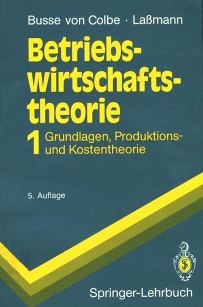 Betriebswirtschaftstheorie Walther Busse Von Colbe-image