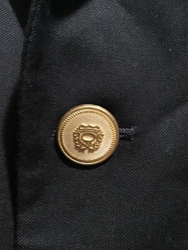 Lord and Taylor Navy Blue Wool Blend 2 Button Blazer Brass Buttons Sz 14 R - Picture 4 of 7