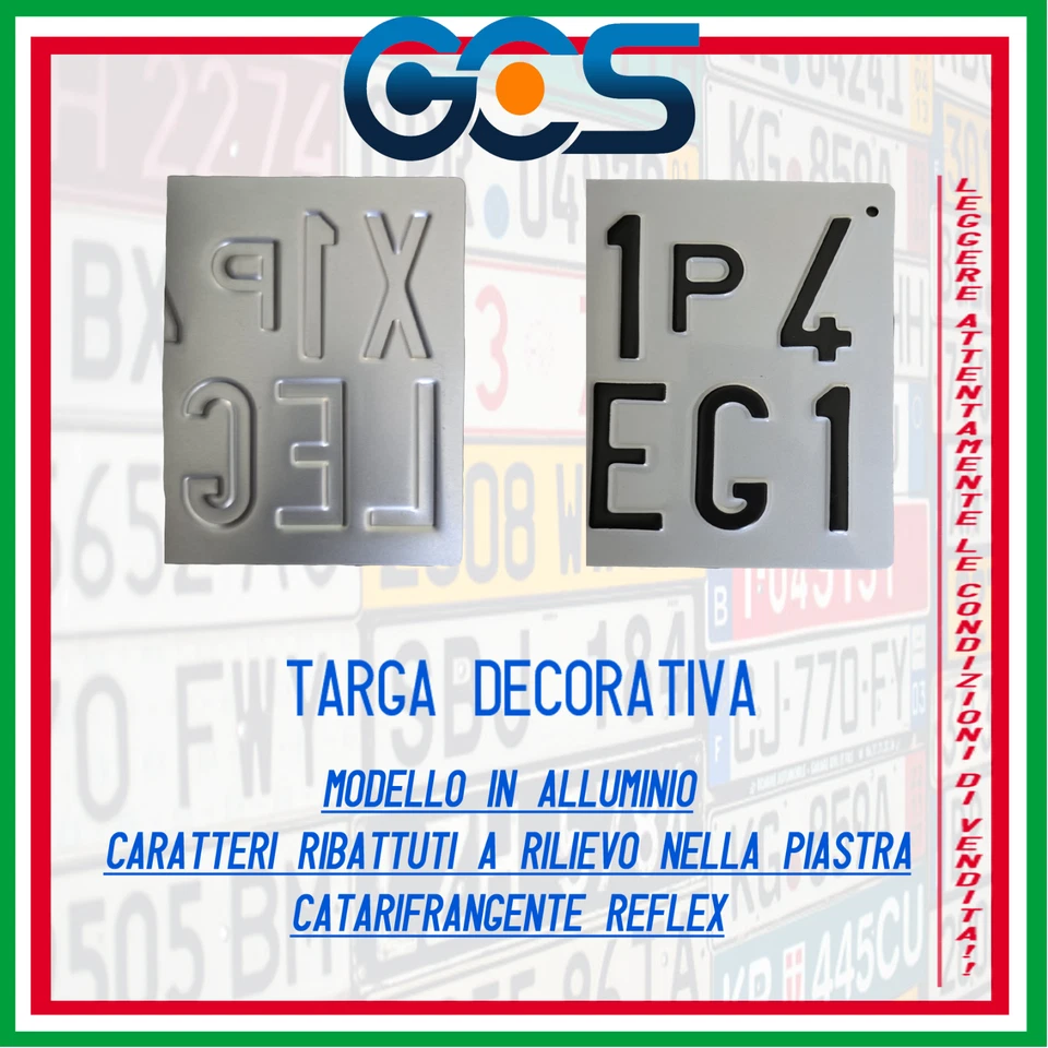 TARGA AUTO  PROVA   IN ALLUMINIO CATARIFRANGENTE NUMERI E P A RILIEVO - Bild 3 von 4