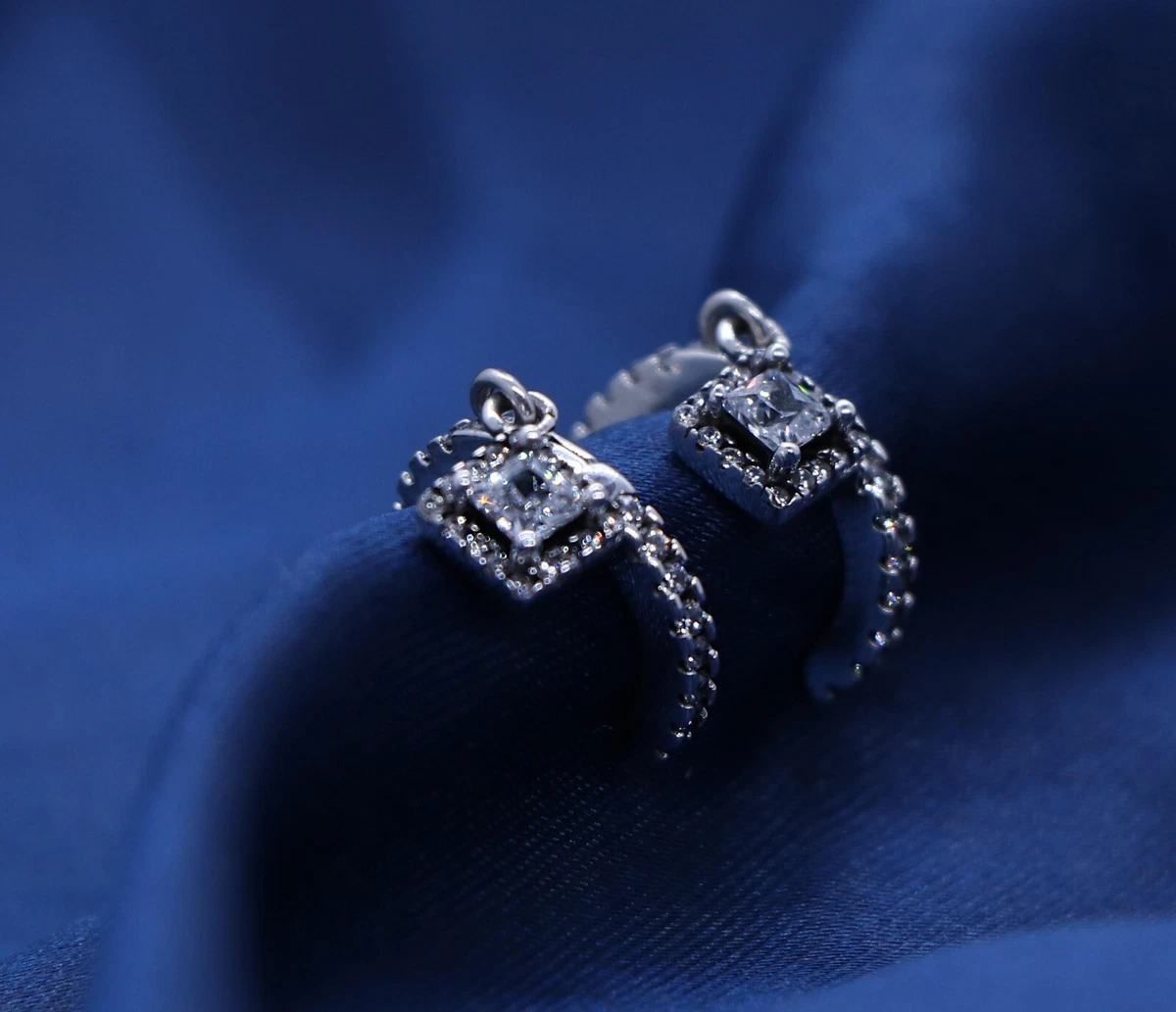 Square sparkle hoop earrings pandora deals