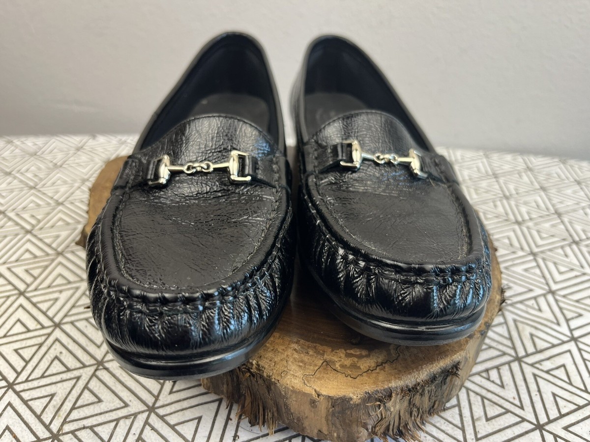 SAS Womens 8.5 Metro Black Leather Slip-On Horsebit Moc  display picture 3