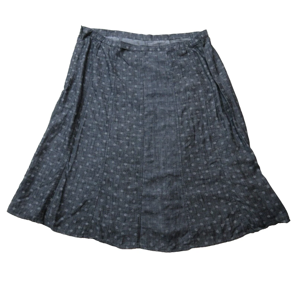 Ex M&S Linen Skirt Womens UK 24 Grey Regular A-Line Classic Midi EU 52 NWT - Image 2 of 4