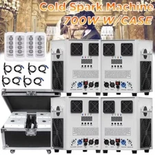 4PCS 700W Cold Spark Firework Machine Stage Effect Wedding DJ Party DMX w/Case