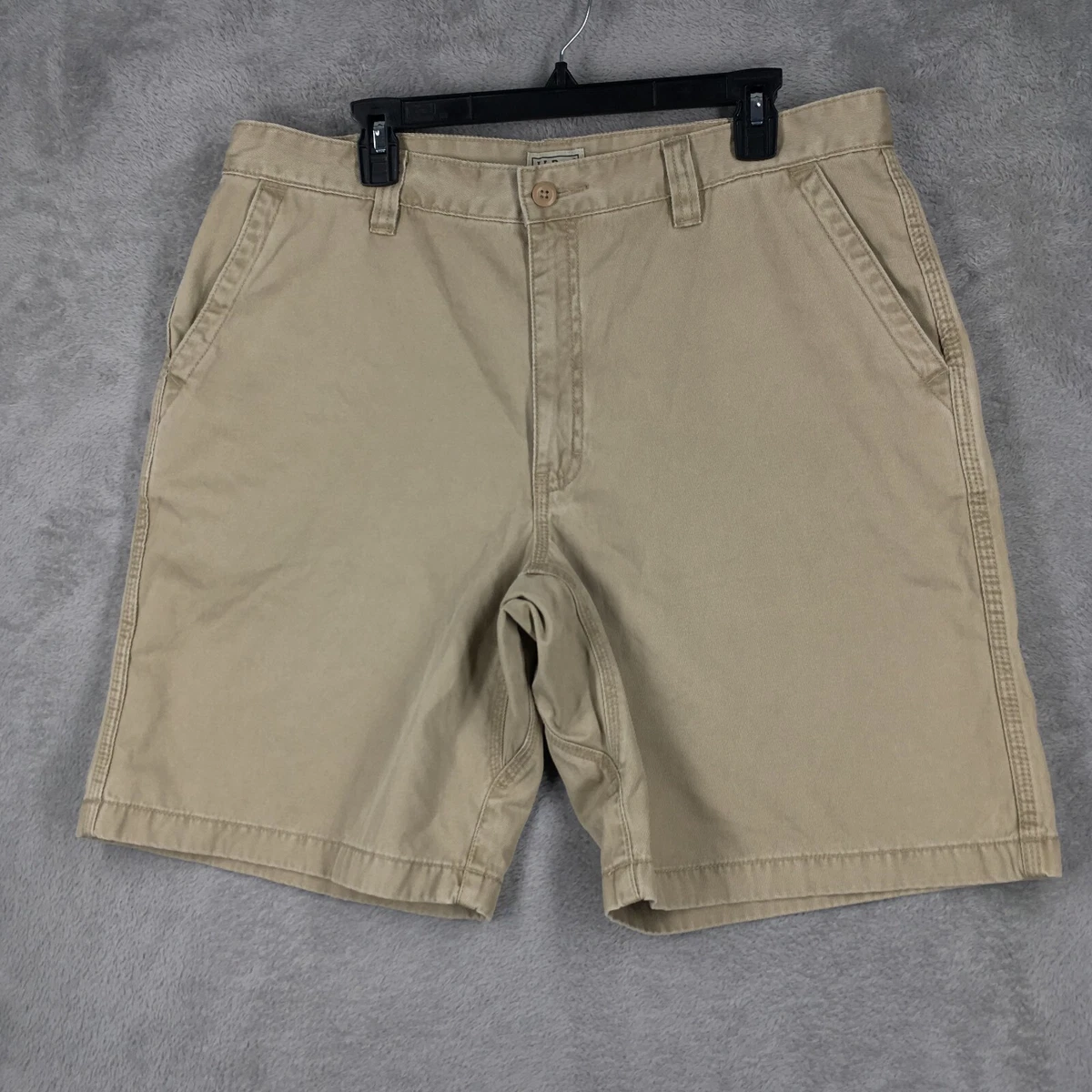 LL Bean Shorts Mens 38 Chino Outdoor Fishing Gusset Cotton Khaki 9