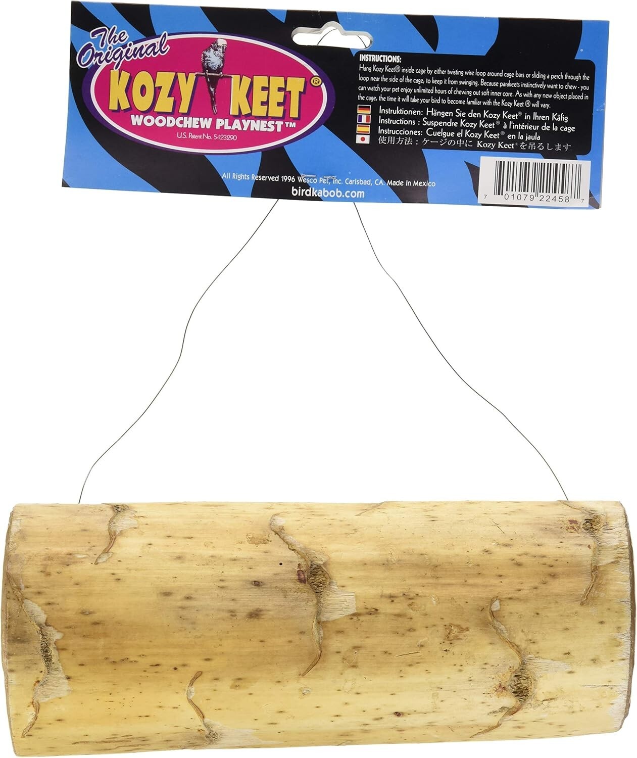 Wesco Pet Kozy Keet Woodchew Playnest Holistic Parakeet Nest, Bird Kabob Toy
