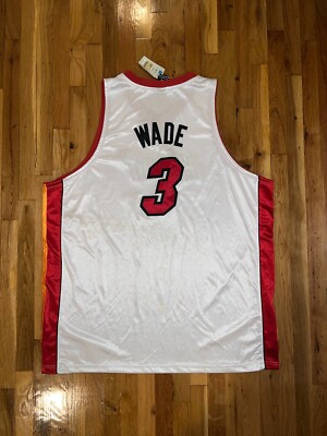 DWYANE WADE Authentic Reebok MIAMI HEAT White Jersey 60 NBA Shaq