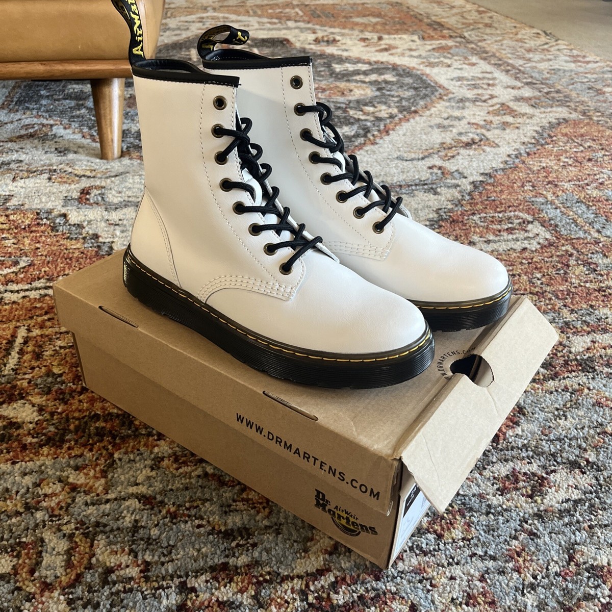 Dr. Martens Boots White  men size 9 Leather Zavala Boots Doc Martens Zavala Leather Boots US Size 5 Mens 6.5 white main image 4