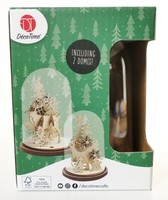 2X 3D Winterdom Weihnachtsdeko X-Mas Winterwald Reh Vogel Plywood Holz Bausatz