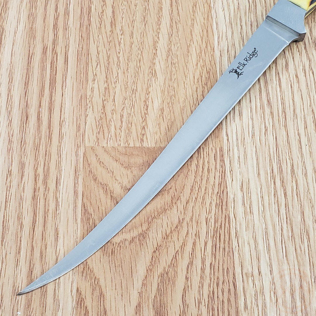 Elk Ridge Kitchen Knife 7.5" Satin Finish 3Cr13 Steel Fillet Blade POM Handle