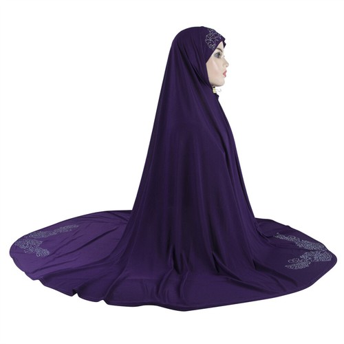 Muslim Ramadan Women One Piece Large Khimar Burqa Scarf Hijab Islamic Wrap Shawl - Picture 14 of 55