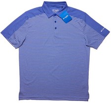 COLUMBIA Golf Omni-Wick Contention Polo Shirt 23S44MP Blue Striped Large L  New