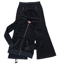 Vintage Juicy Couture Tracksuit Matching Set Large Jacket Pants Flared Pockets