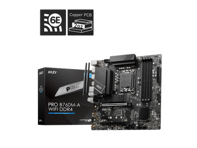 MSI PRO B760M-A WIFI DDR4 LGA 1700 (Intel 12th&13th Gen)  SATA 6Gb/s Micro ATX