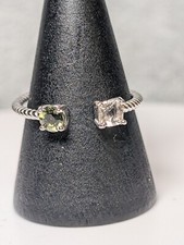 MOLDAVITE and LIBYAN DESERT GLASS RING - Size 7.5 Adjustable Affordable Tektite